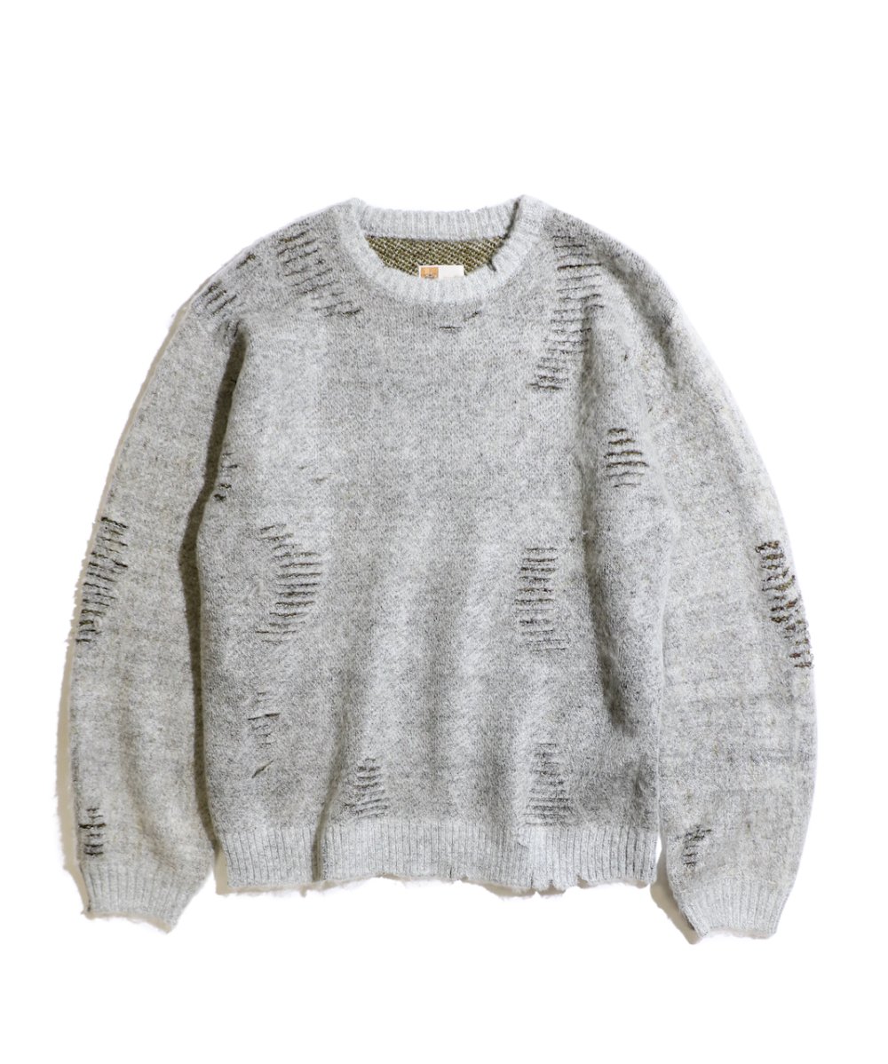 TOWNCRAFT / SHAGGY COLOR CREW SWEATER DAMAGED
