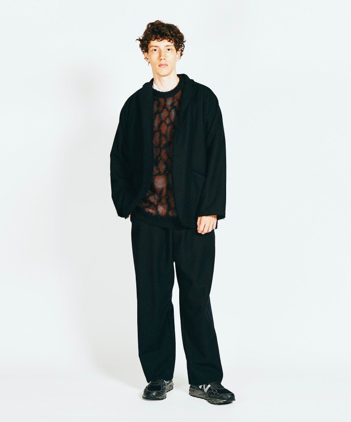 SUNNY SPORTS / CUT-OFF NOTCH COLLAR 2B JACKET WOOL ＆ BAGGY PANTS