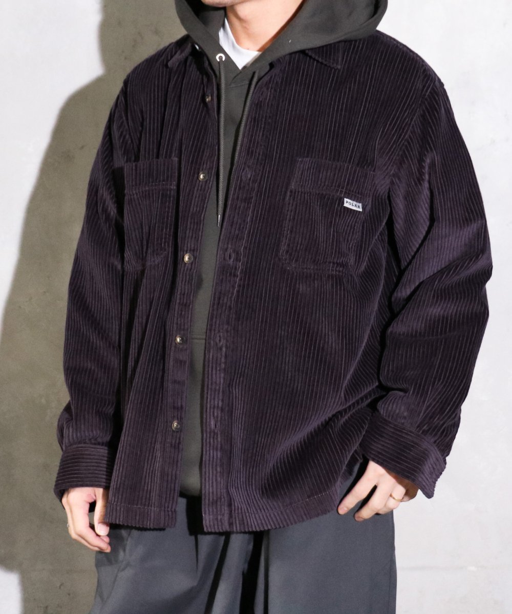 Polar Skate Co. / CORD SHIRT-BLACK LINE-