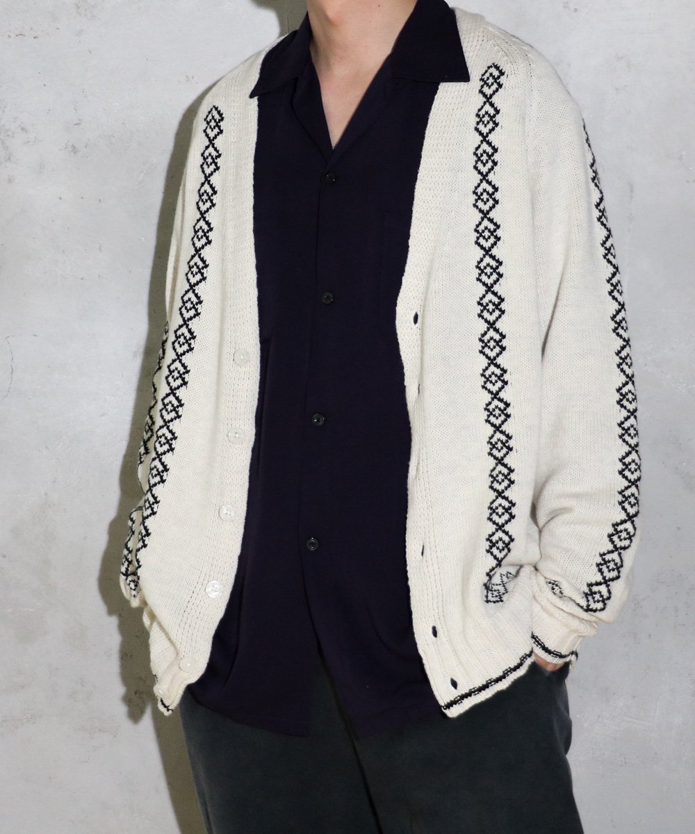 TOWNCRAFT / CROSS JACQUARD CARDIGAN