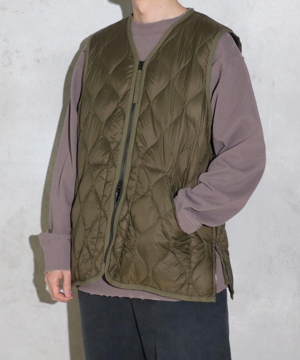 WEB限定】TAION / MILITARY W-ZIP VNECK DOWN VEST SOFT SHELL