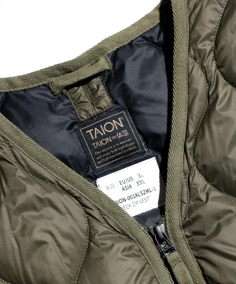 TAION vネックジップダウンベスト クリームXL(タイオン XXL TAION vネックジップダウンベスト クリームXL(タイオン XXL