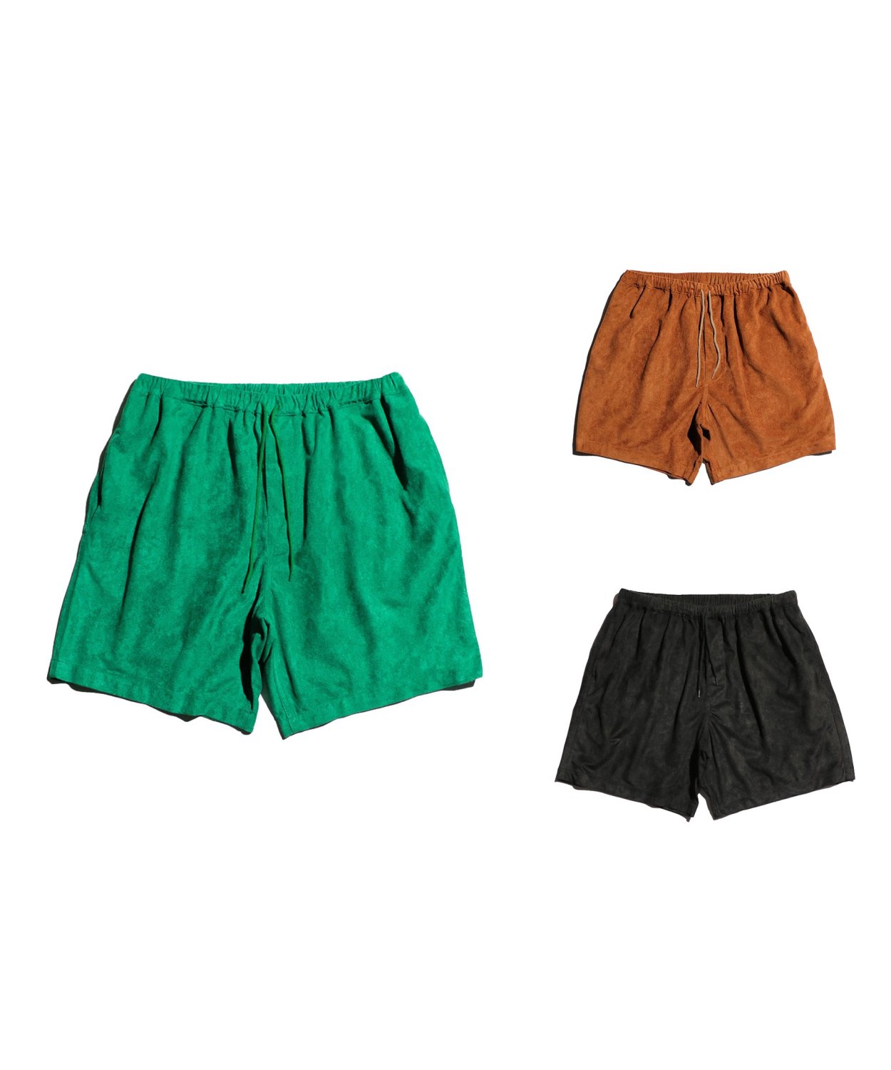 SUNNY SPORTS / FAKE SUEDE BAGGY SHORT PANTS