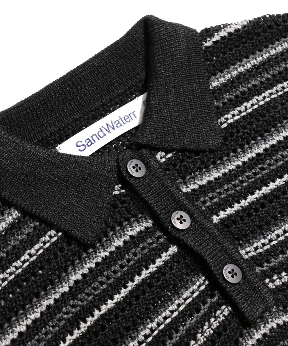 SandWaterr / RESEARCHED KNIT POLO SS COTTON LINEN MIX YARN