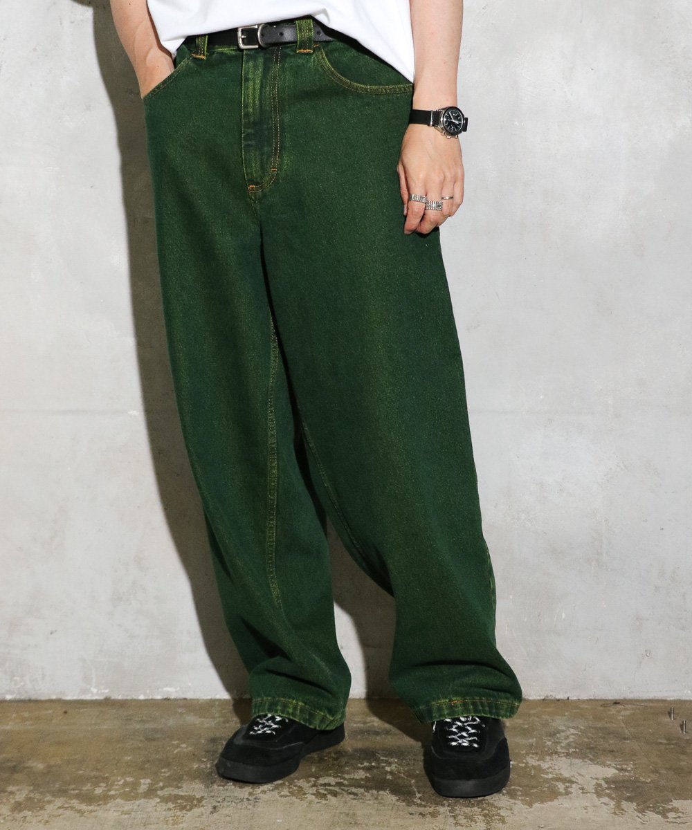 Polar Skate Co. / BIG BOY PANTS CHARTREUSE / BLUE -BLACK LINE-