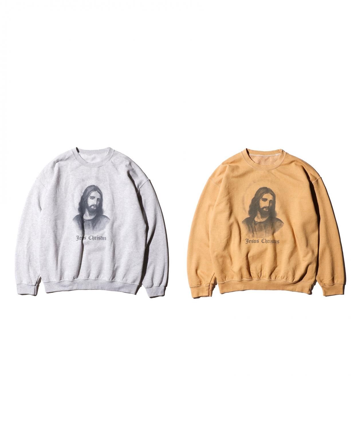 THRIFTY LOOK / JESUS OVER-DYE CREW SWEAT