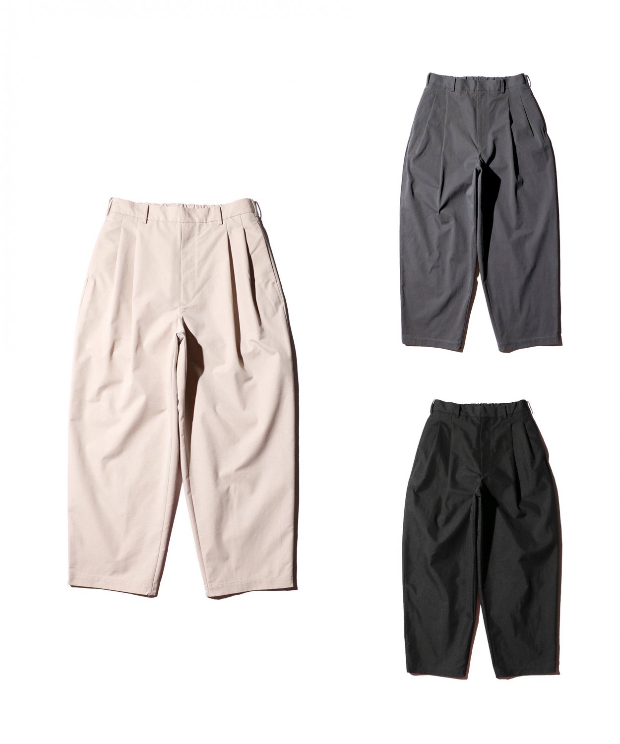 bukht / 2TUCK WIDE TAPERED TROUSERS