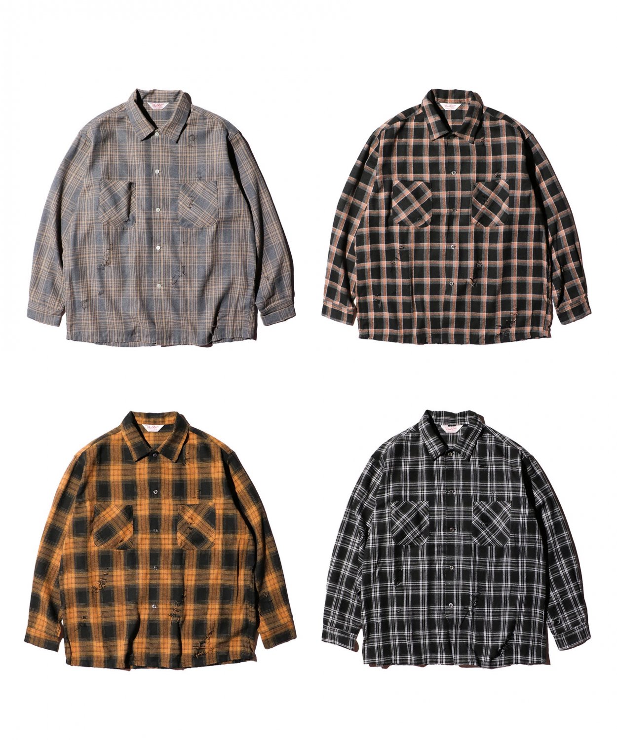 DAN RIVER / DAMAGED CHECK SHIRTS