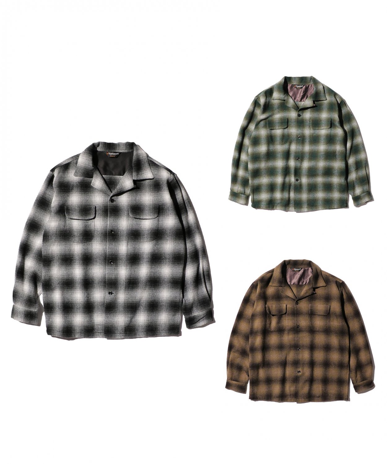 TOWNCRAFT / WOOL CHECK LOOP COLLAR SHIRTS 