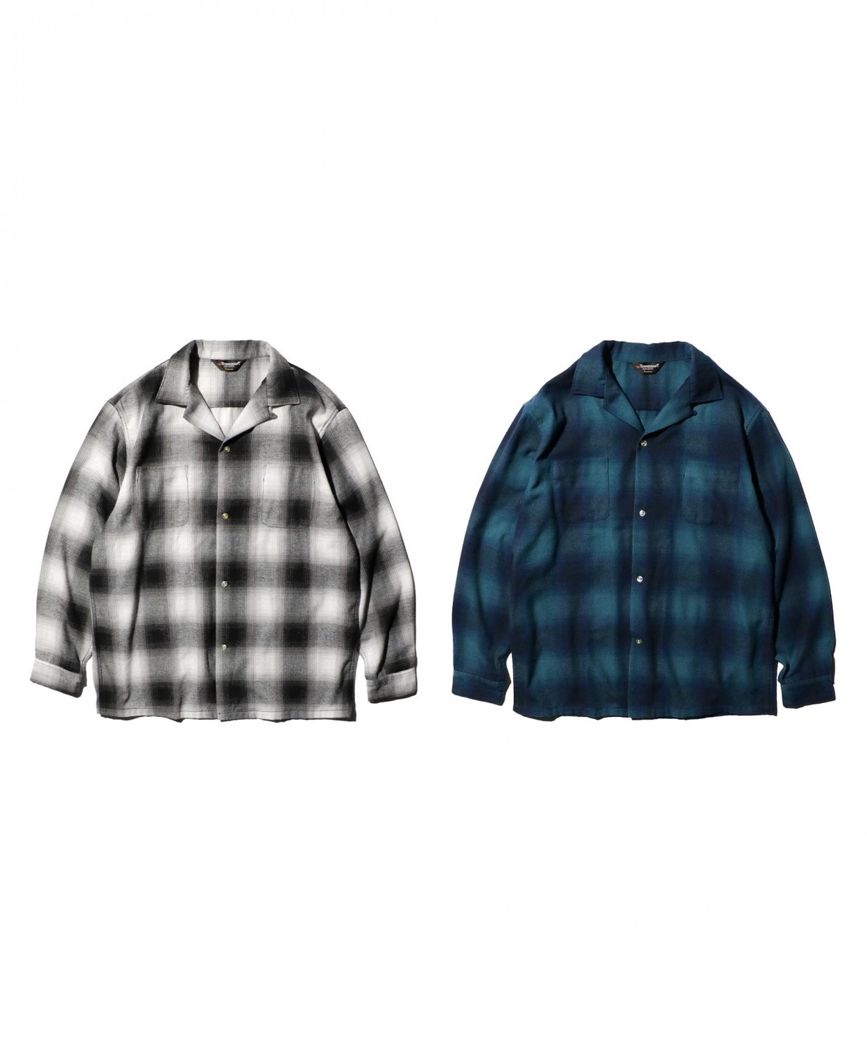 TOWNCRAFT / 60S LOOP COLLAR NEL OMBRE SHIRTS