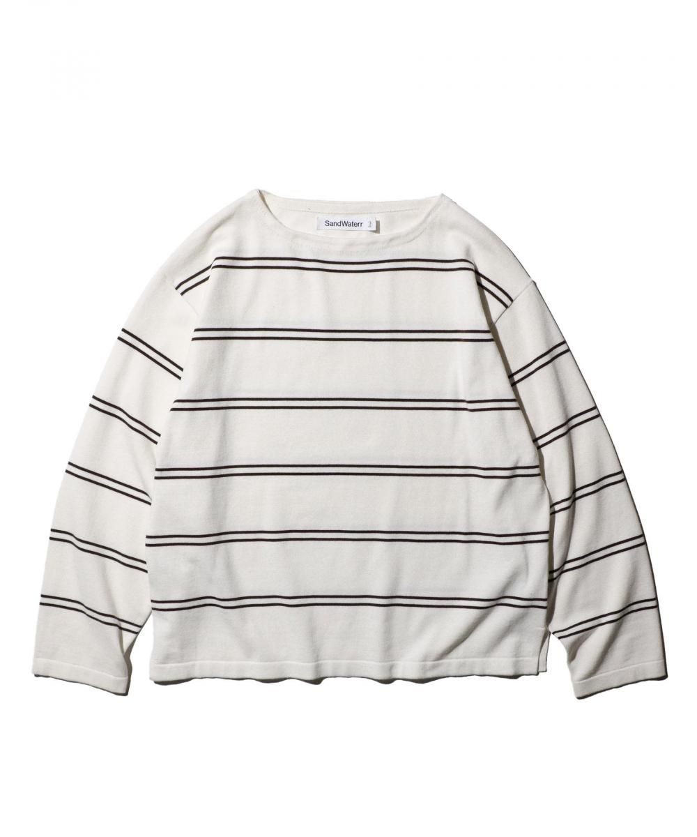 SandWaterr / ORGANIZED BORDER SWEATER / COTTON YARN (SW-K0401)