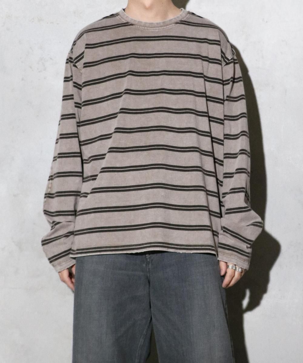 トップス SandWaterr RESEARCHED TEE LS RESEARCHED TEE LS / COTTON BORDER JERSEY – SandWaterr