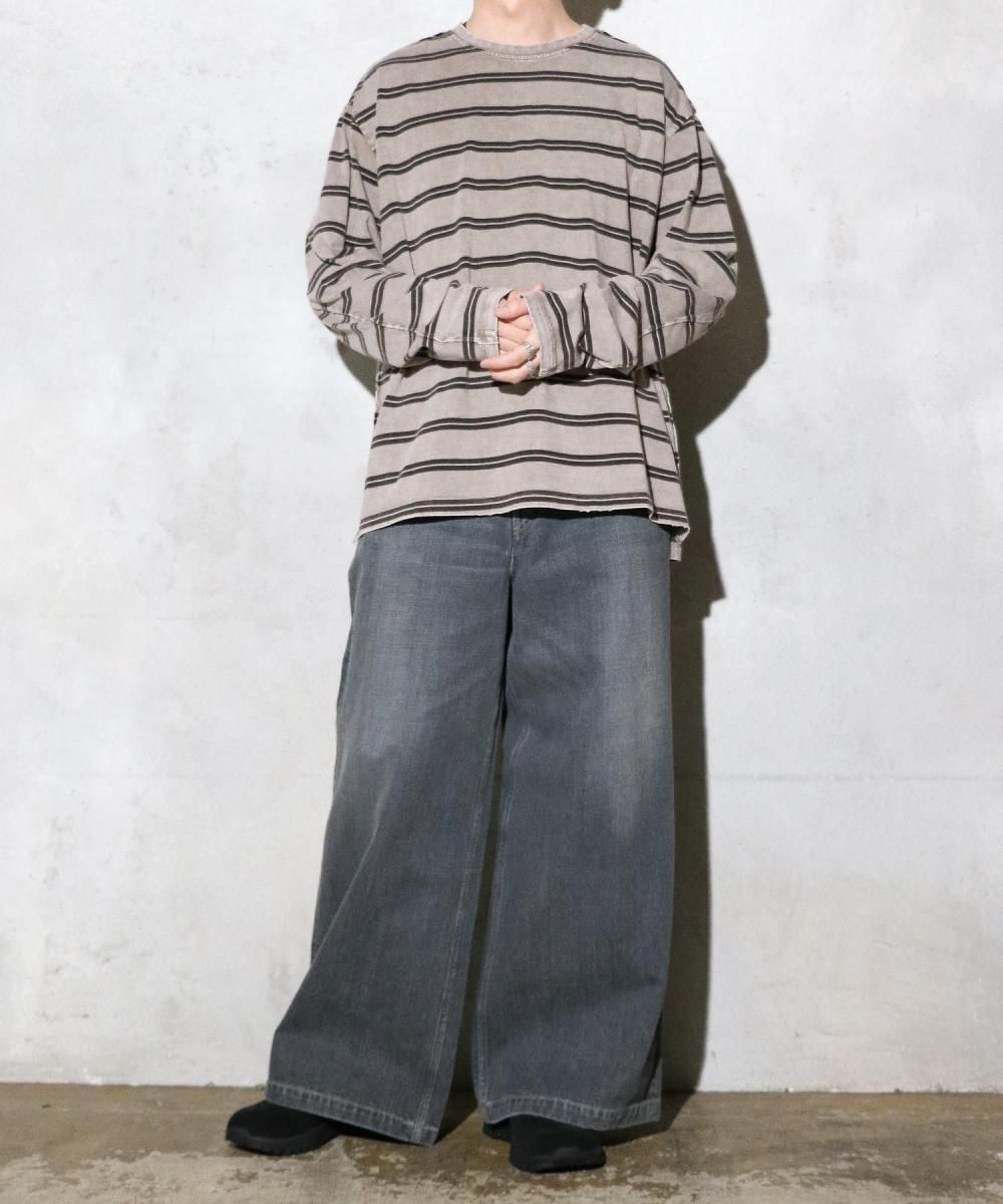 トップス SandWaterr RESEARCHED TEE LS RESEARCHED TEE LS / COTTON BORDER JERSEY – SandWaterr