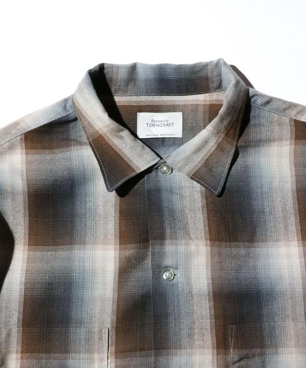 TOWNCRAFT / タウンクラフト 60S OMBRE PLAID RAYON SHIRT MADE