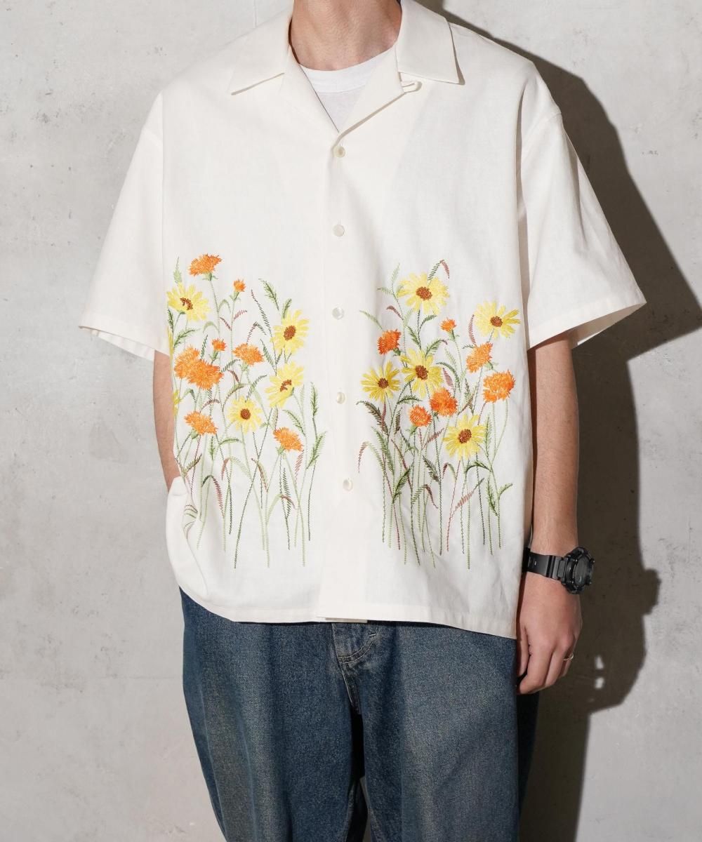 superNova. / Aloha shirt - Flower garden embroidery (SN-571A