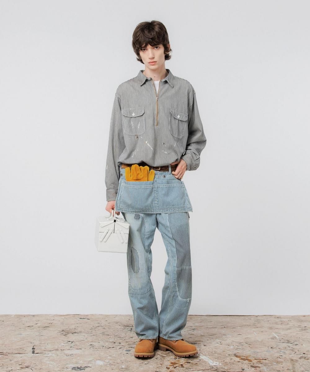 BOW WOW　ワークパンツ　ネイビー　S　チノ LAST 1】BOWWOW「WORK TROUSERS DUSTY - チノトラウザース