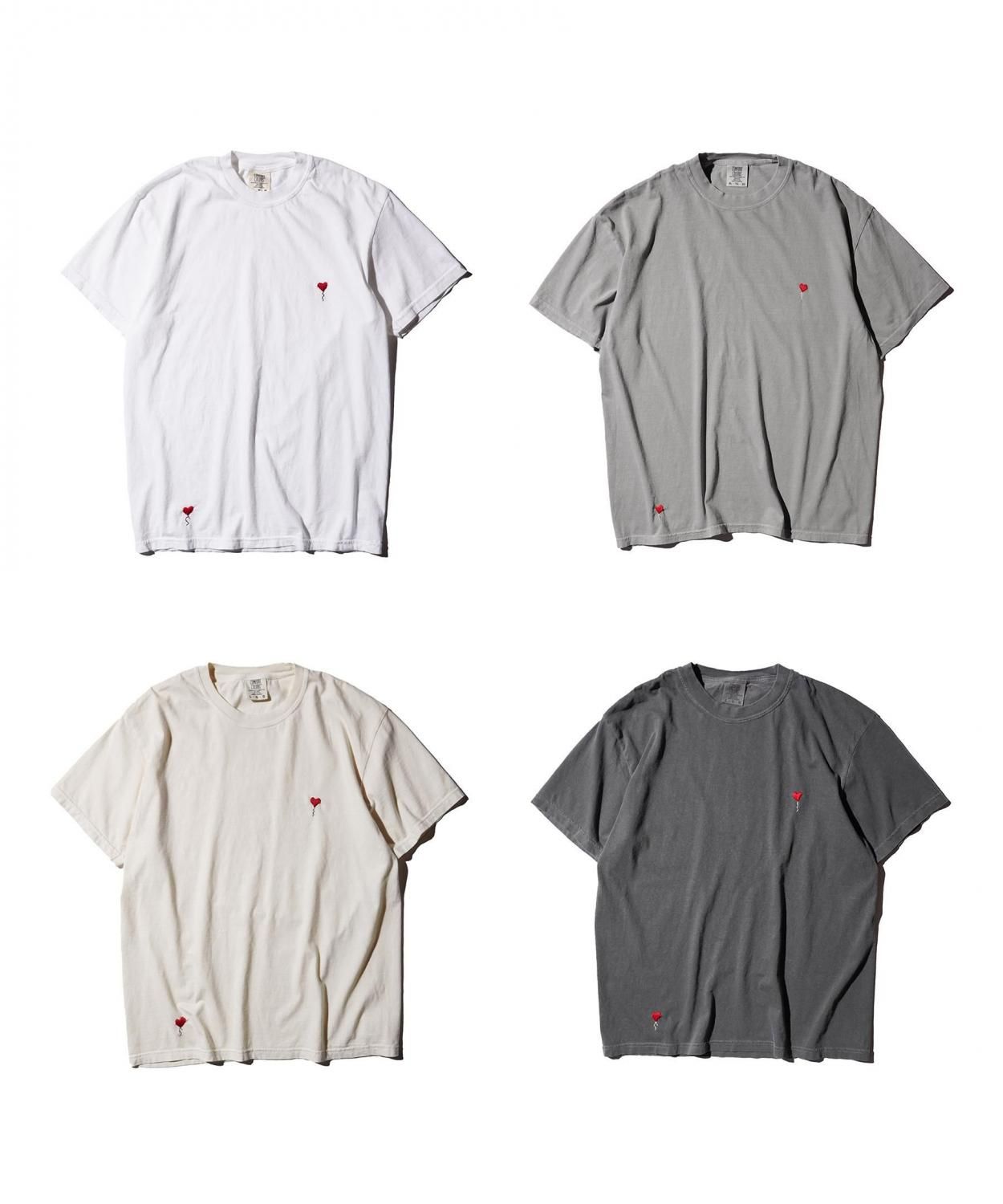 THRIFTY LOOK / HEART BALLOON EMBROIDERY T-SHIRT