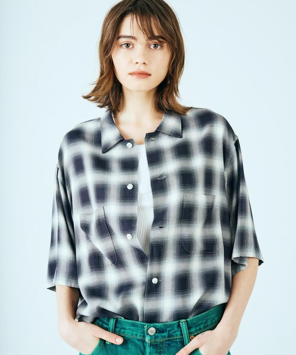 TOWNCRAFT / 60S OMBRE PLAID RAYON SS SHIRTS MADE IN JAPAN