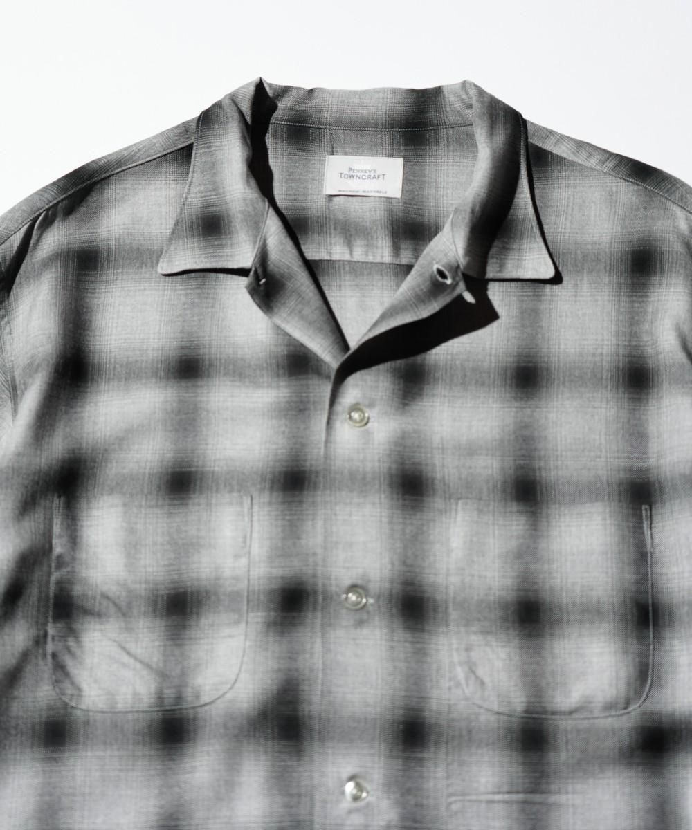 TOWNCRAFT / 60S OMBRE PLAID RAYON SS SHIRTS MADE IN JAPAN