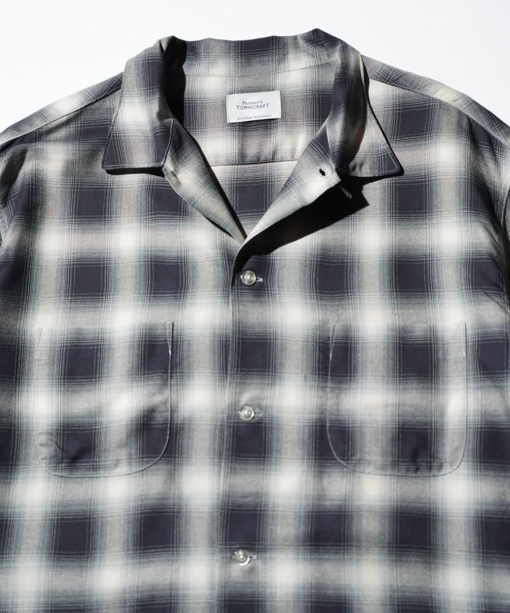 The Letters 20AWカッティングシャツ-RAYON OMBRE- TOWNCRAFT / 60S OMBRE PLAID RAYON SS SHIRTS MADE IN JAPAN