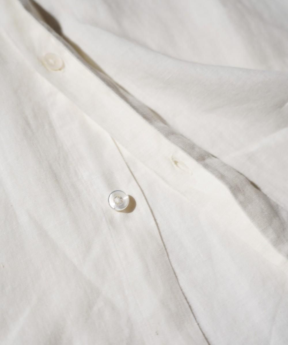 OLD / HERMES LINEN CONCEALED PLACKET LONG SLEEVE SHIRT-MARTIN