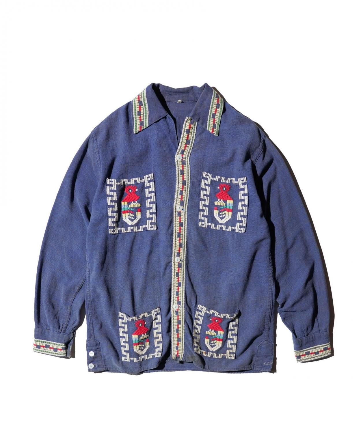 OLD / FOUR POCKETS QUETZAL EMBROIDERY GUATEMALA SHIRT
