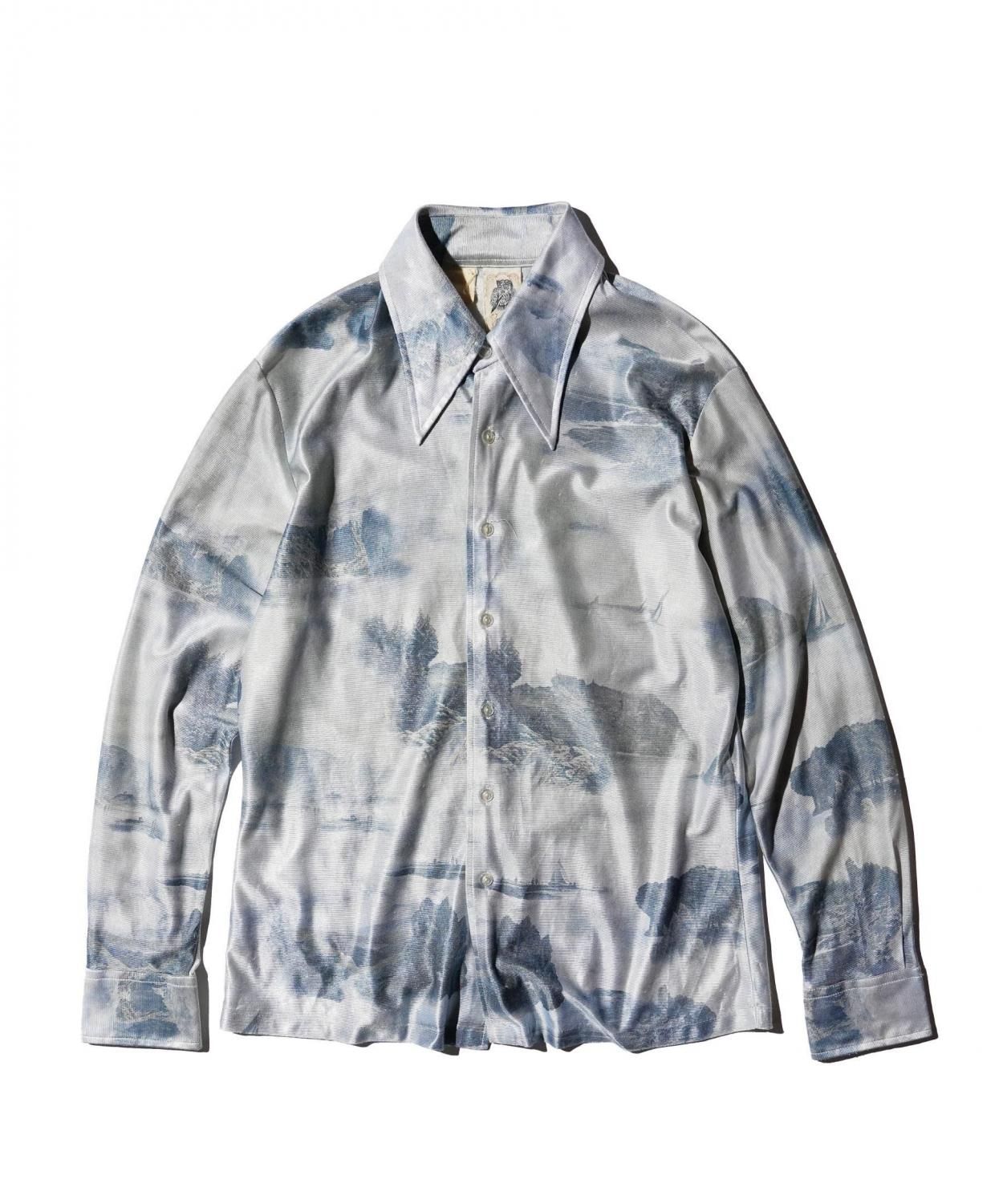 VINTAGE / 1970��s- KENNINGTON ��MISTY MOUNTAIN LANDSCAPE�� LONG SLEEVE SHIRT
