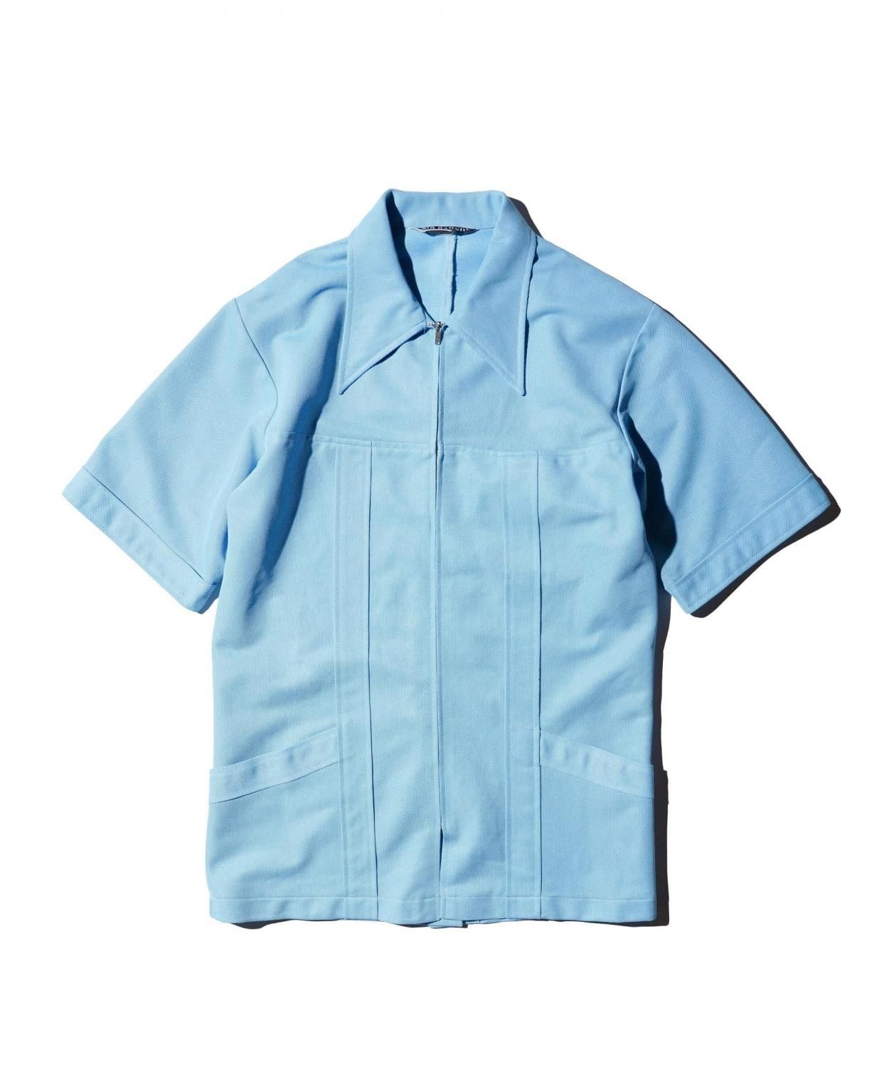 OLD / 1970's- MR. BARCO VINTAGE PANELLED SHORT SLEEVE ZIP SHIRT

