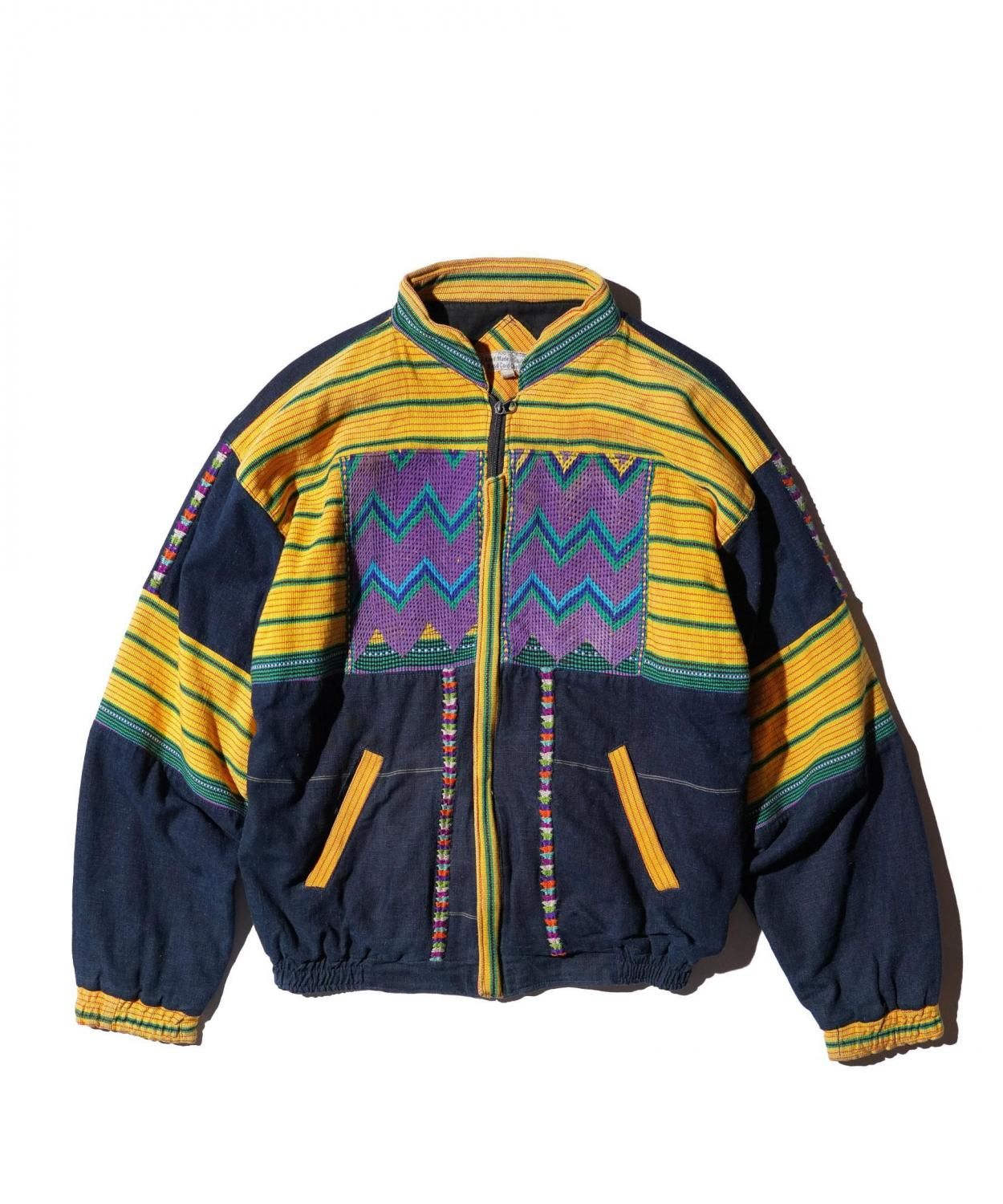 OLD / GUATEMALAN HANDMADE WOVEN PATTERN ZIP JACKET