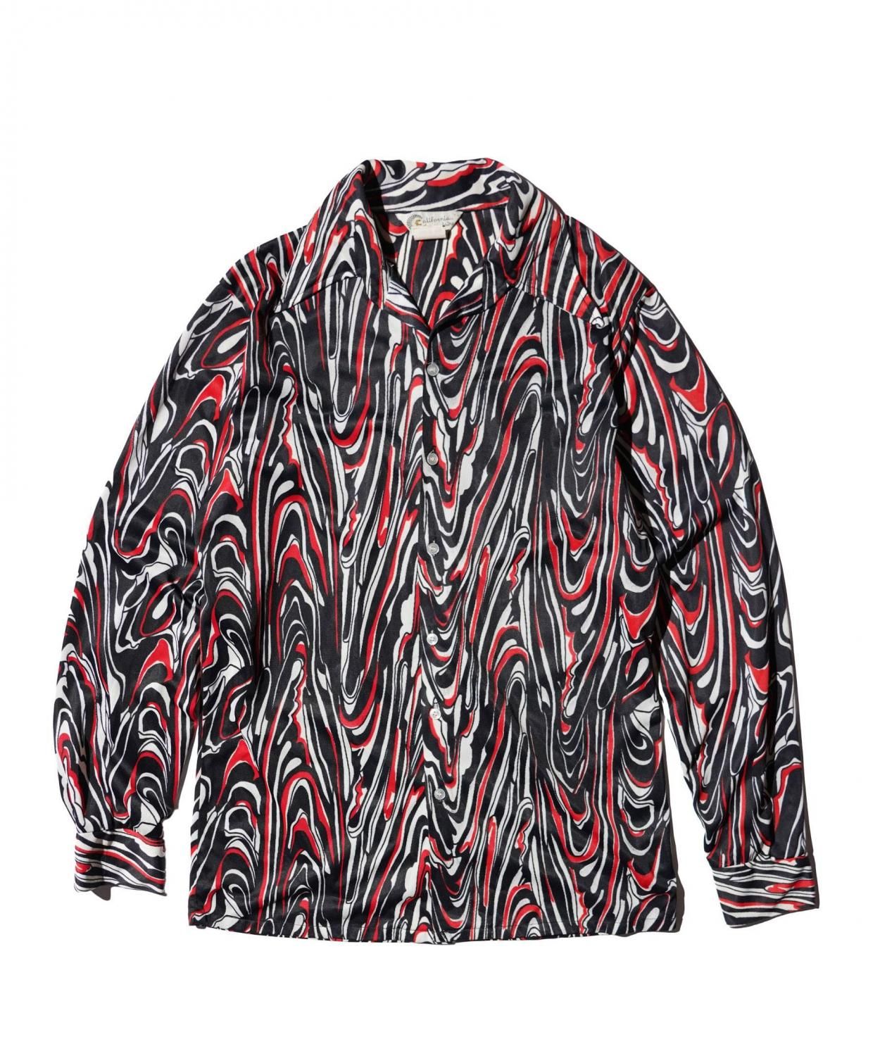 OLD / 1970s- CALIFORNIA VINTAGE ABSTRACT PATTERN SHIRT