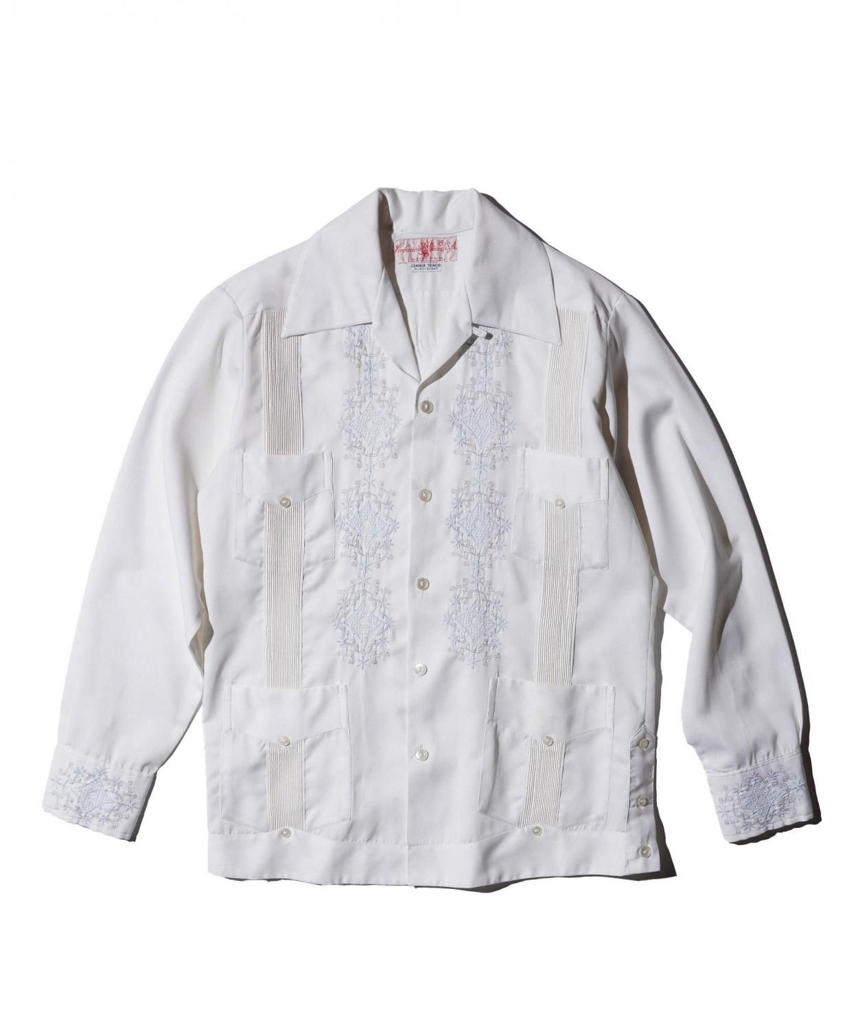 OLD / GUAYABERA TULUM EMBROIDERED CUBA SHIRT