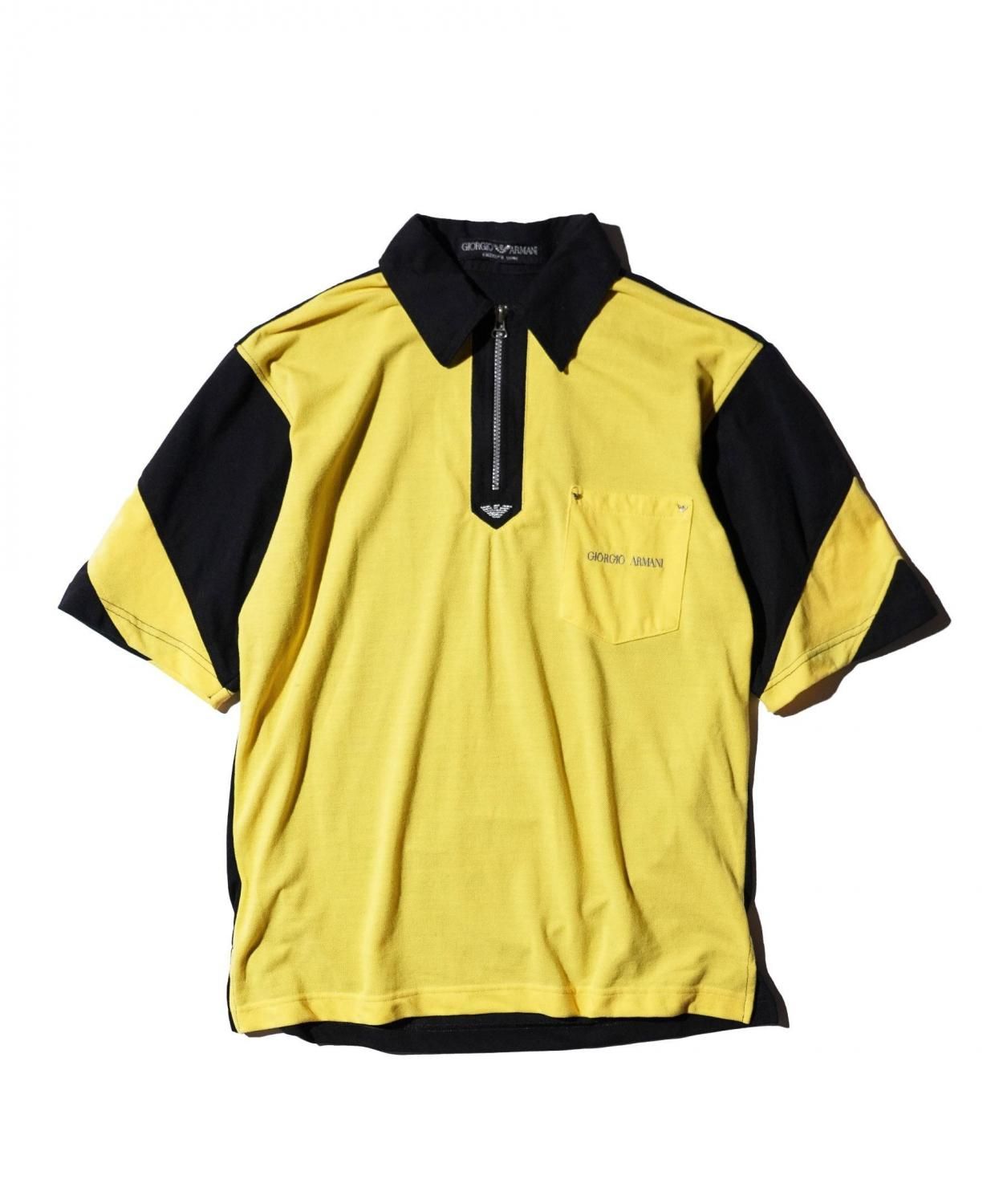 OLD / GIORGIO ARMANI COLOR BLOCK ZIP POLO SHIRT