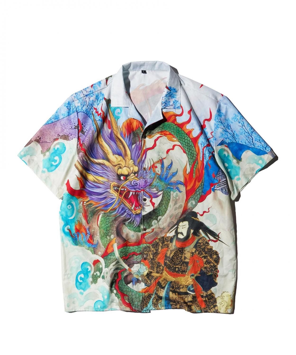 OLD / JAPANESE ABSTRACT ART PRINT SHORT SLEEVE SHIRT