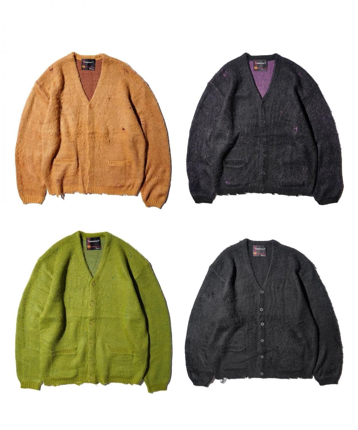 ͽTOWNCRAFT / DAMAGED SOLID SHAGGY CARDIGAN