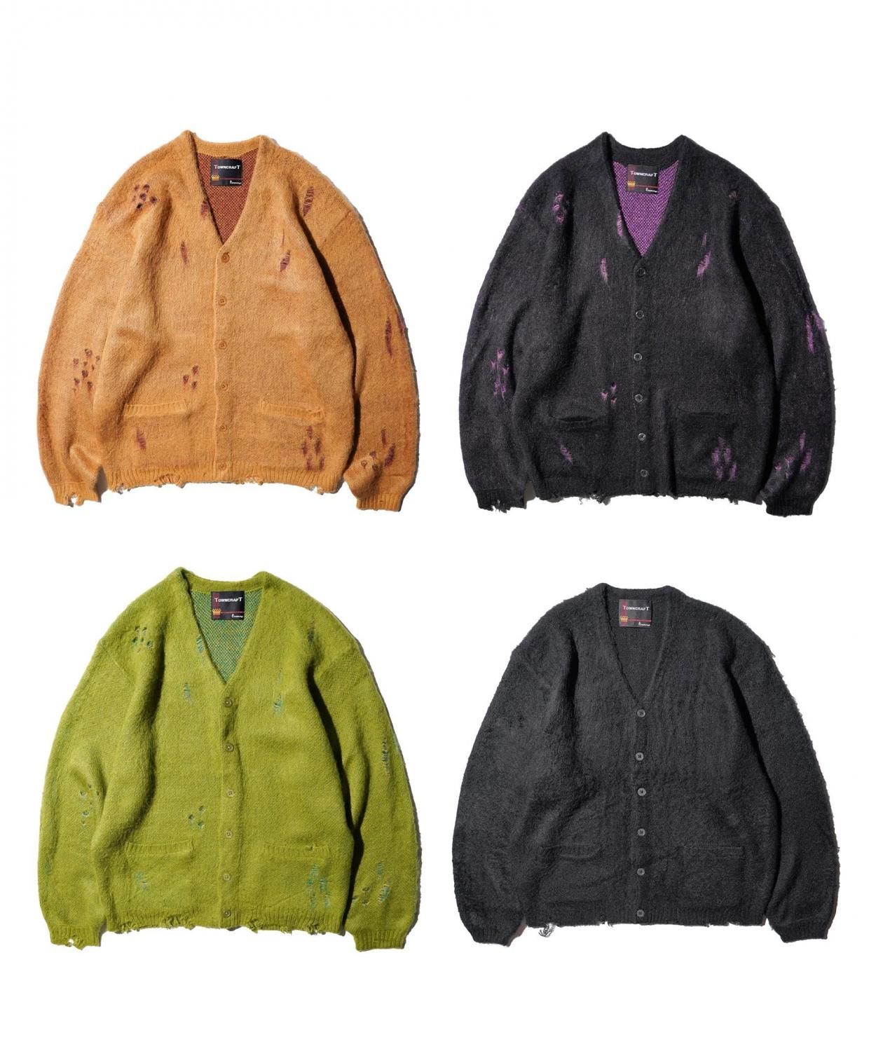 TOWNCRAFT / DAMAGED SOLID SHAGGY CARDIGAN