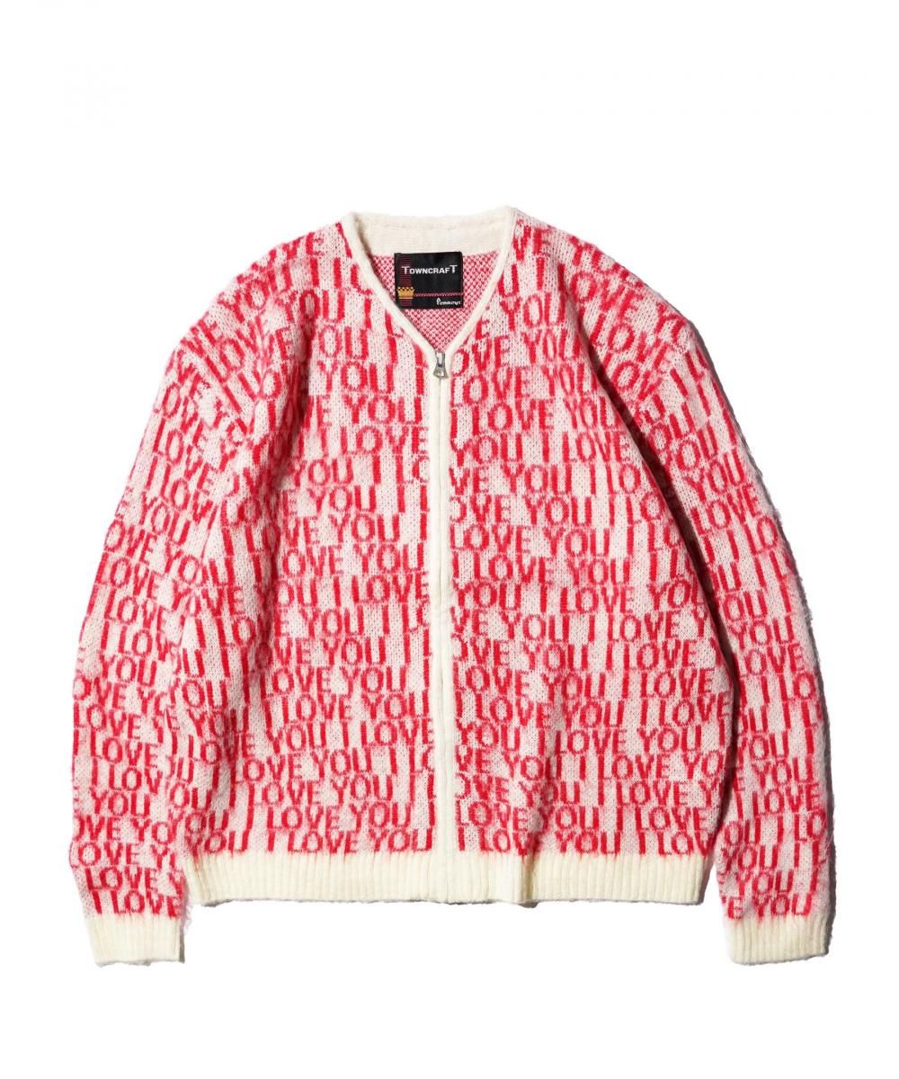 TOWNCRAFT / VINTAGE PATTERN SHAGGY ZIP CARDIGAN