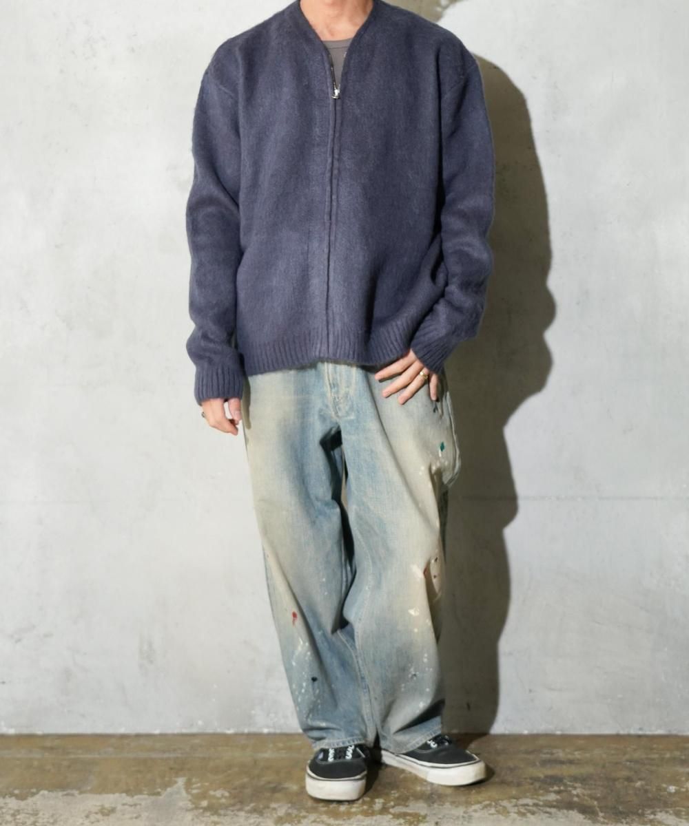 TOWNCRAFT / SOLID SHAGGY ZIP CARDIGAN