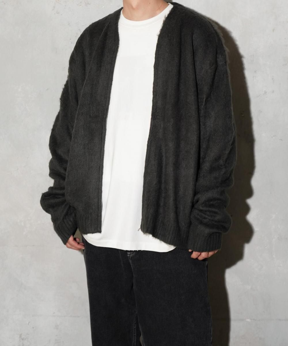 TOWNCRAFT / SOLID SHAGGY ZIP CARDIGAN