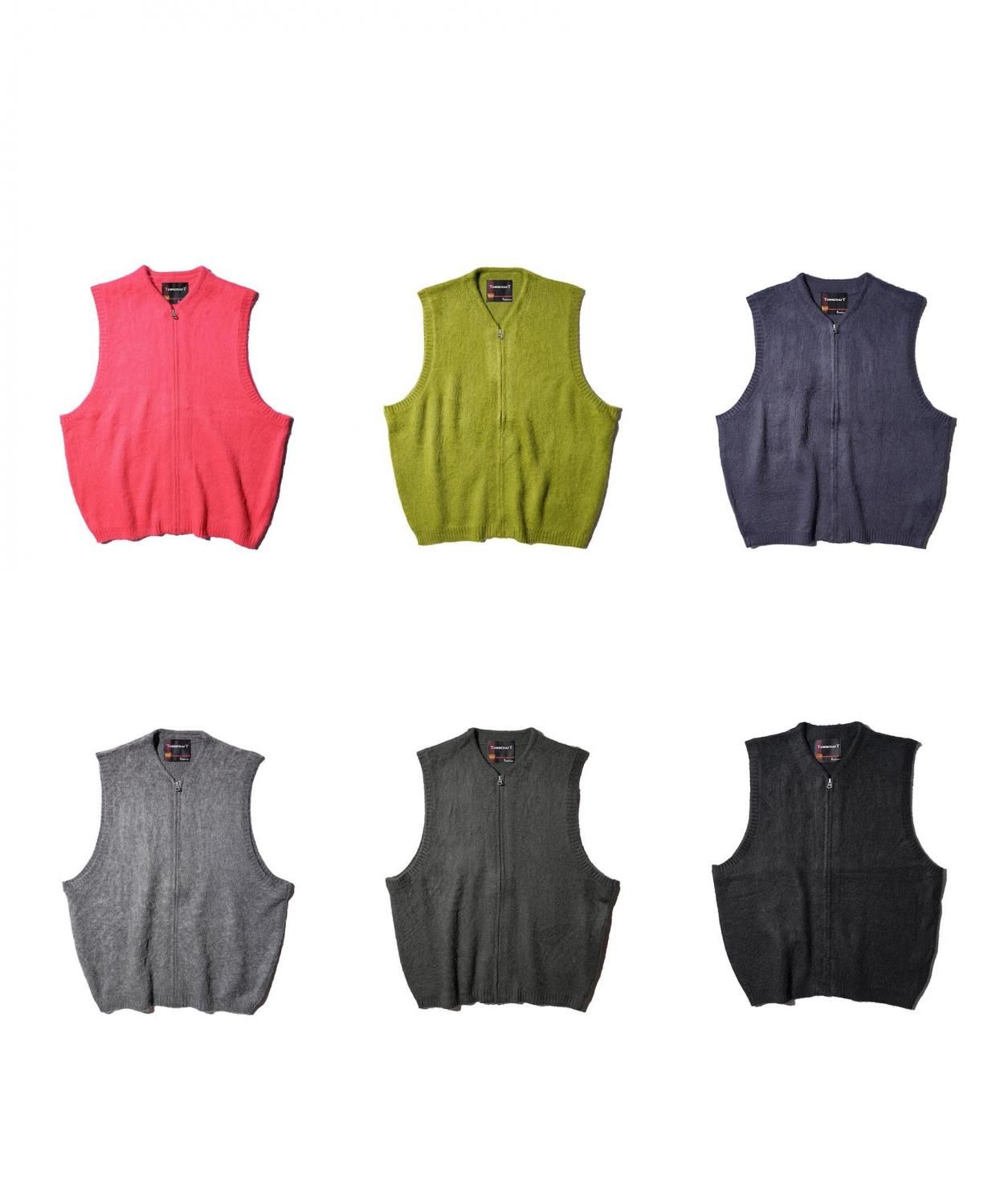 TOWNCRAFT / SOLID SHAGGY ZIP VEST