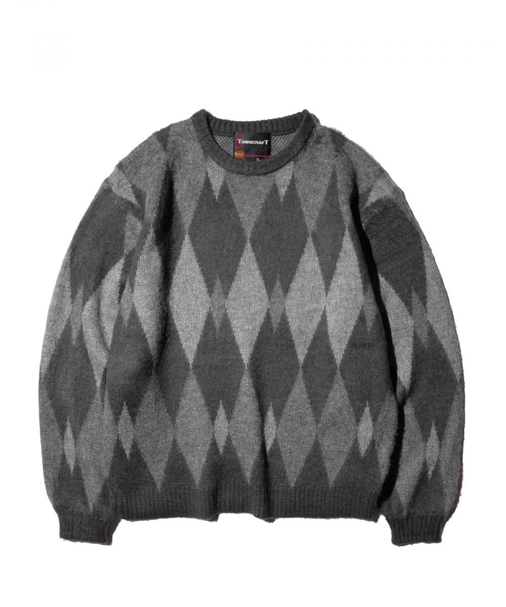TOWNCRAFT / VINTAGE PATTERN SHAGGY CREW SWEATER