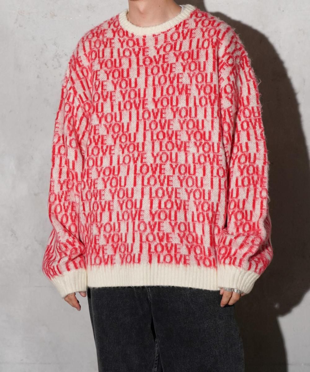 TOWNCRAFT / VINTAGE PATTERN SHAGGY CREW SWEATER