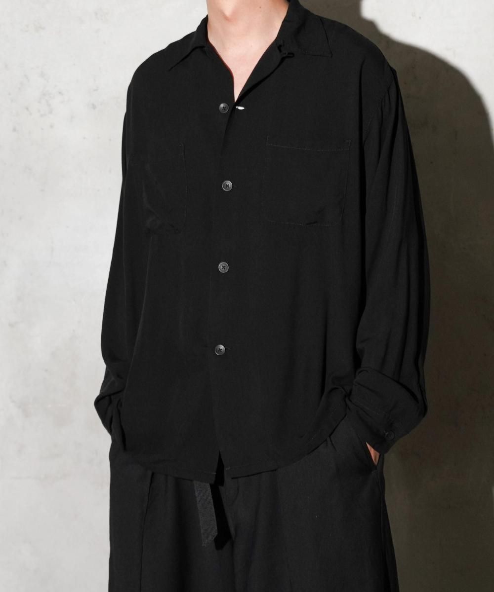 TOWNCRAFT / 50S BLACK LOOP COLLAR SHIRT -RAYON-