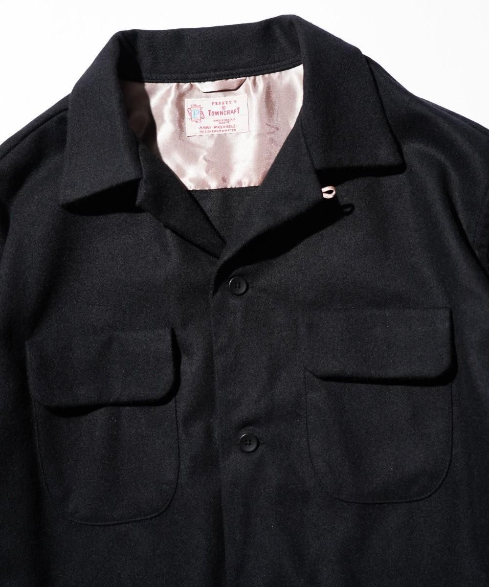 TOWNCRAFT / 50S W-FLAP LOOPCOLLAR SHIRT MADE IN JAPAN -WOOL-