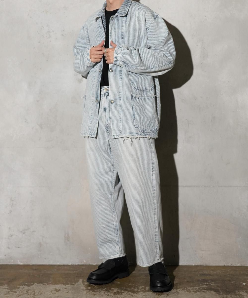 tsuzuli / COVERALLS JACKET HICKORY (UNISEX) (D32503) tsuzuli / COVERALLS JACKET HICKORY (UNISEX) (D32503)