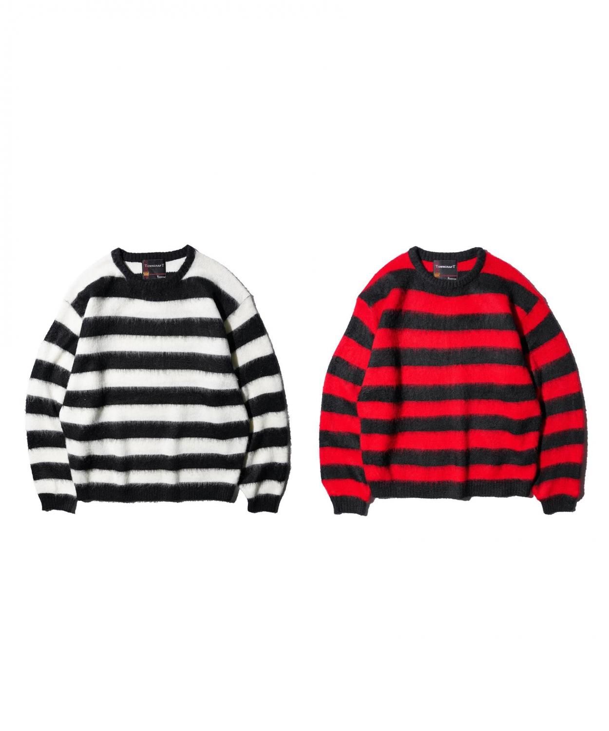 TOWNCRAFT / BORDER SHAGGY CREW SWEATER