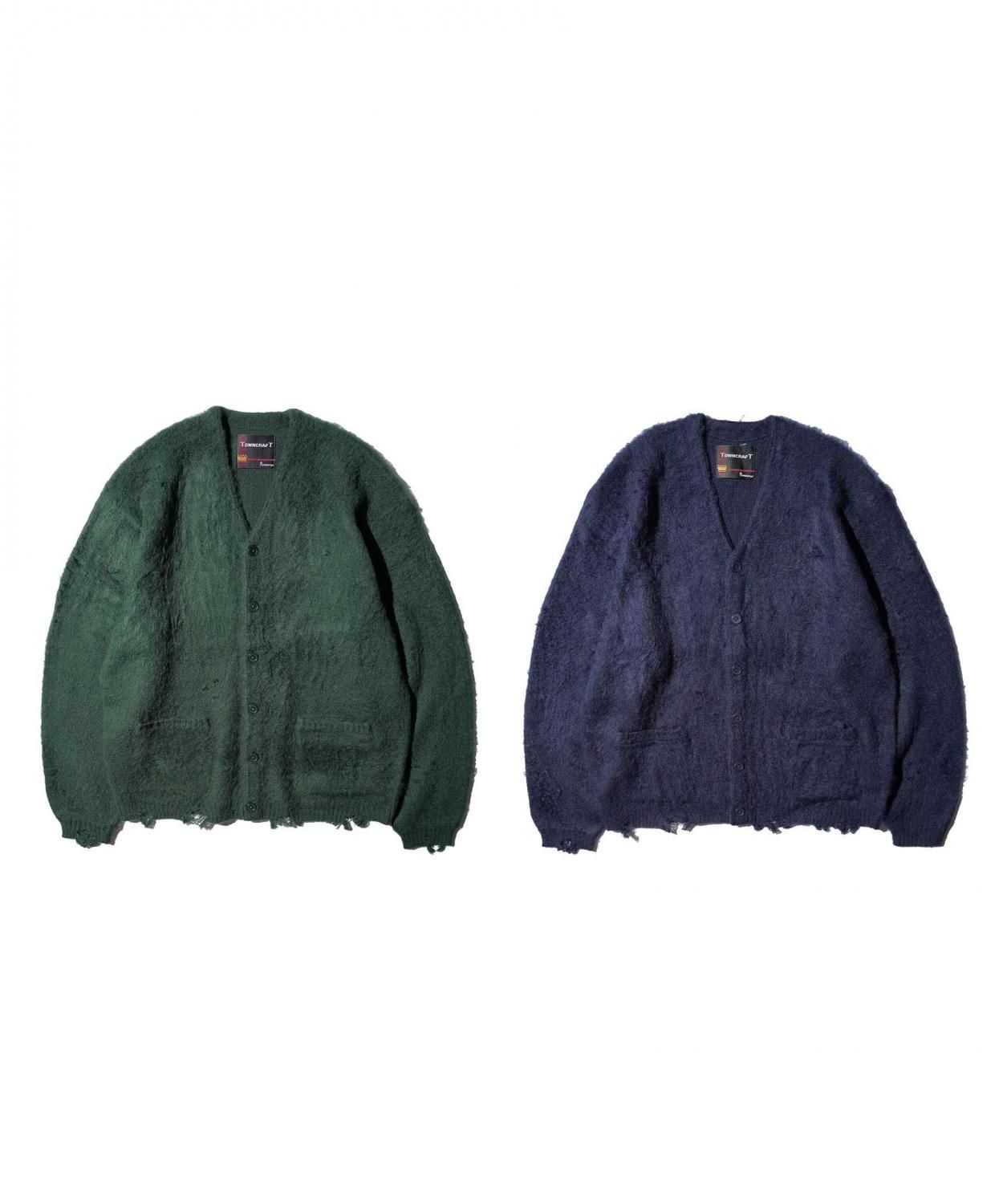 TOWNCRAFT / DAMAGED SOLID SHAGGY CARDIGAN