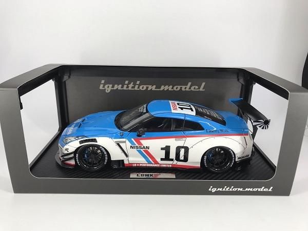 イグニッションモデル製　1/18 リバティーウォーク 日産 GT-R R35 タイプ 2 　ホワイト/ブルー - ミニカー専門店　Modellino  -モデリーノ-