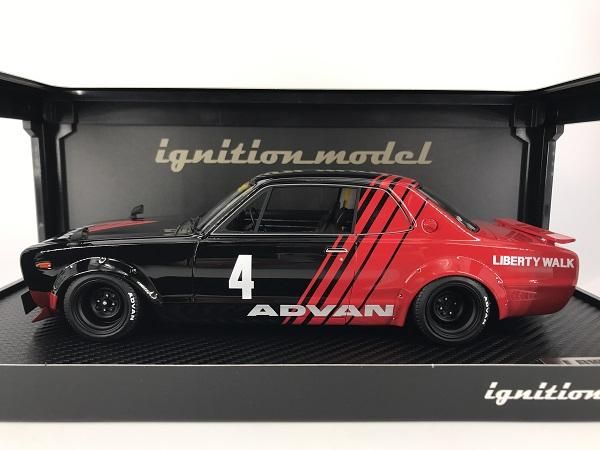 イグニッションモデル製 1/18 LB-WORKS ハコスカ 2ドア ブラック/レッド - ミニカー専門店 Modellino -モデリーノ-