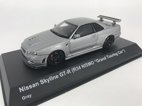 京商製 1/43 日産 スカイライン GT-R R34 ニスモ グランドツーリングカー(グレー) - ミニカー専門店 Modellino -モデリーノ-