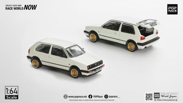 ポップレース製 1/64 フォルクスワーゲン ゴルフ GTI (ホワイト) - ミニカー専門店 Modellino -モデリーノ-